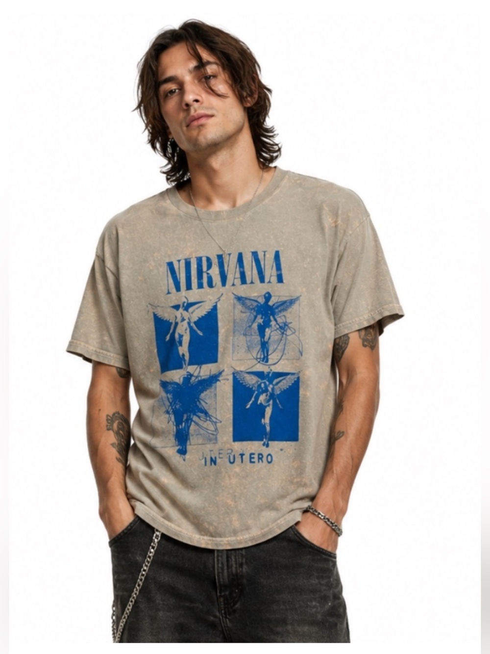 Nirvana Shirt M In Utero Tan